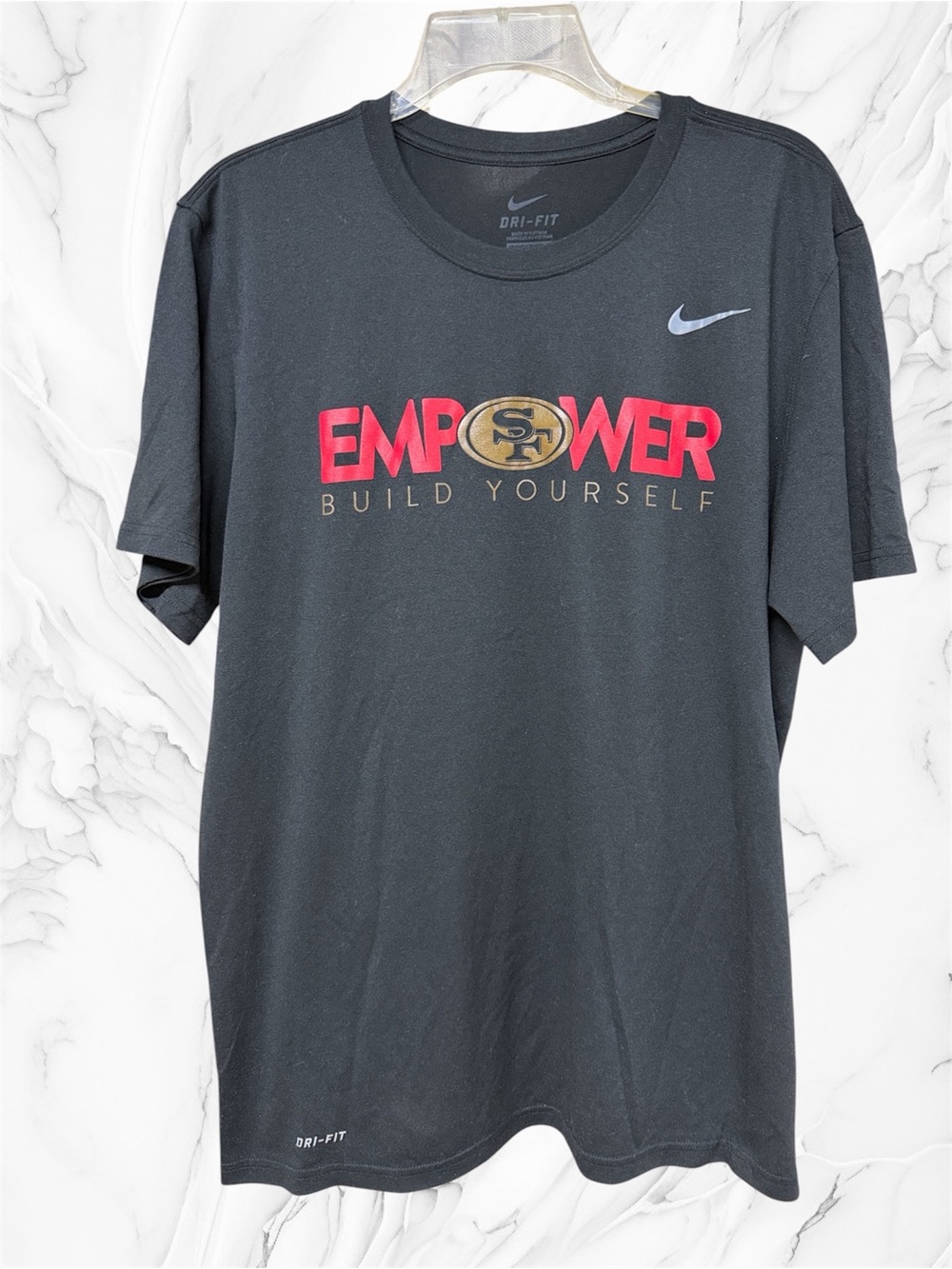 Nike Black EMPOWER 49ers Graphic Dri-FIT Tee with Red and Gold Logo